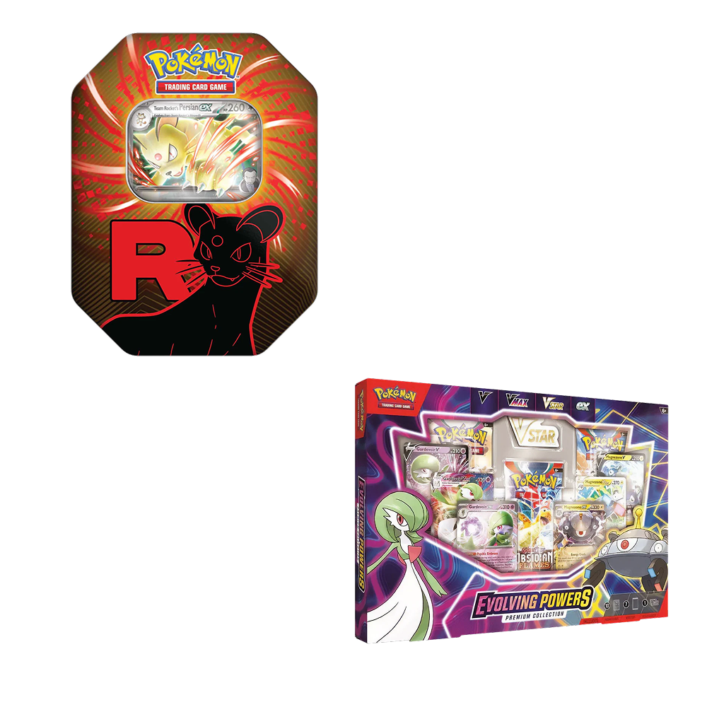 Pokemon TCG - Evolving Powers Collection Box & Team Rocket Tin (Persian) - Bundle